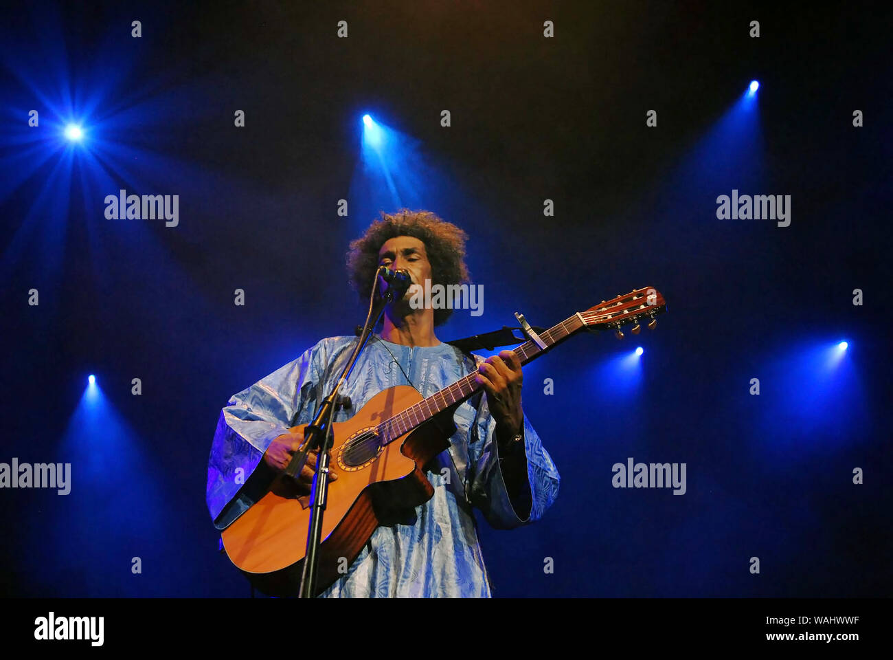 Rio de Janeiro, Brésil, le 26 août 2011. Groupe Tinariwen formée de membres de l'ethnie Touareg dans la région du Sahara de l'Afrique du Nord au cours d'une Banque D'Images