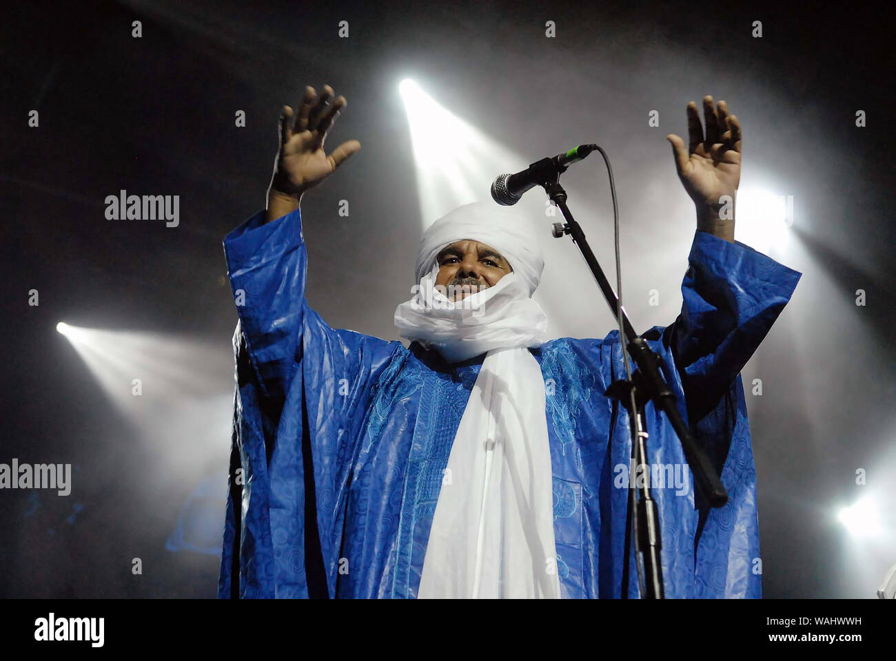 Rio de Janeiro, Brésil, le 26 août 2011. Groupe Tinariwen formée de membres de l'ethnie Touareg dans la région du Sahara de l'Afrique du Nord au cours d'une Banque D'Images