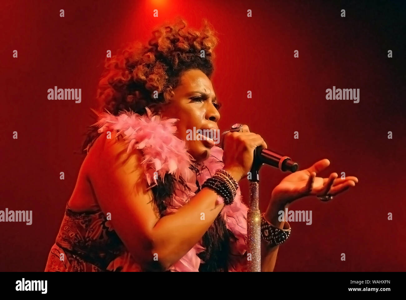 Rio de Janeiro, 27 août 2011. Macy Gray chanteur durant son Back2Black show Festival à Leopoldina Station dans la ville de Rio de Janeiro, Brésil Banque D'Images