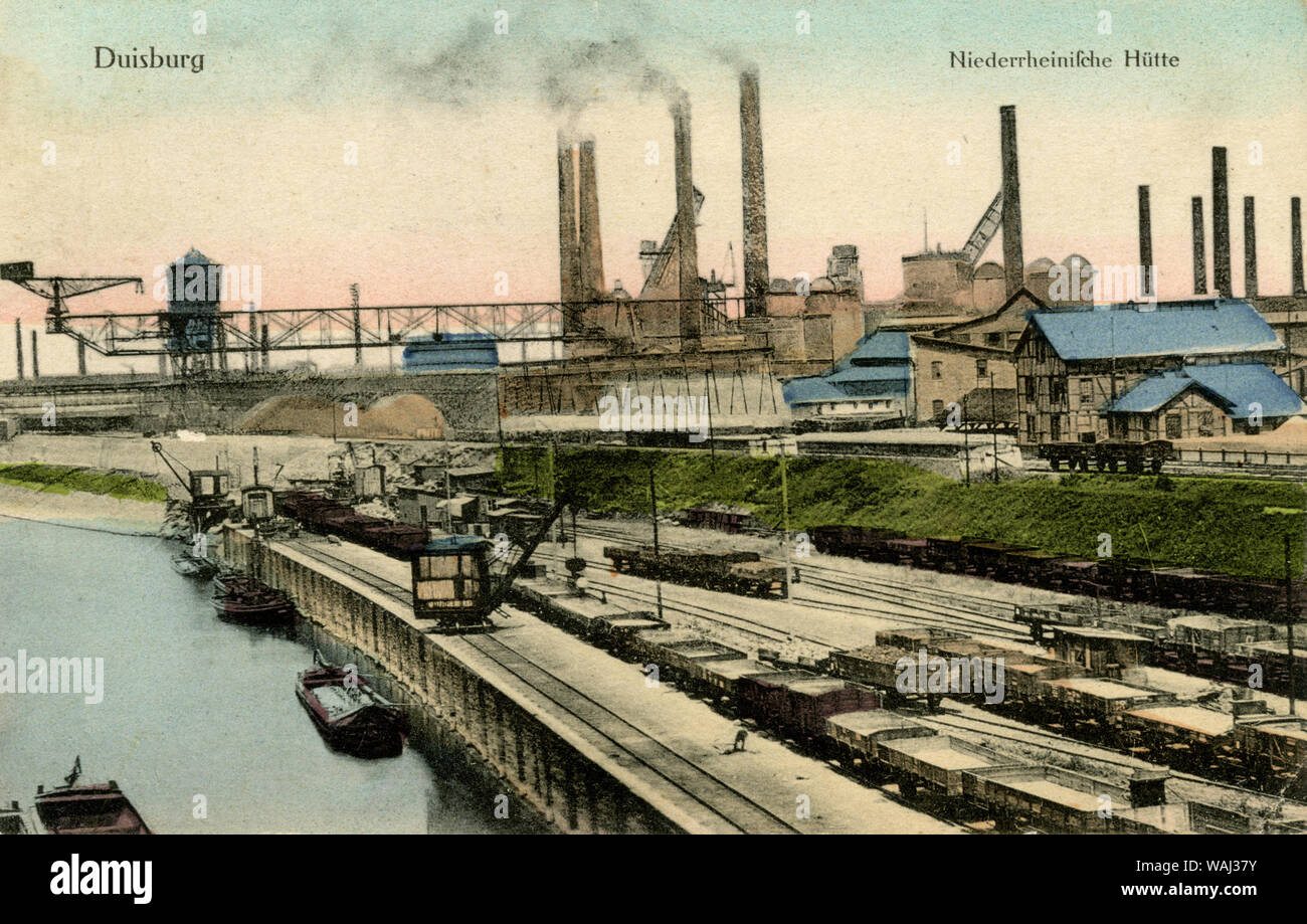 Duisburg : Bas-Rhin Ironworks , (carte postale, ) Banque D'Images