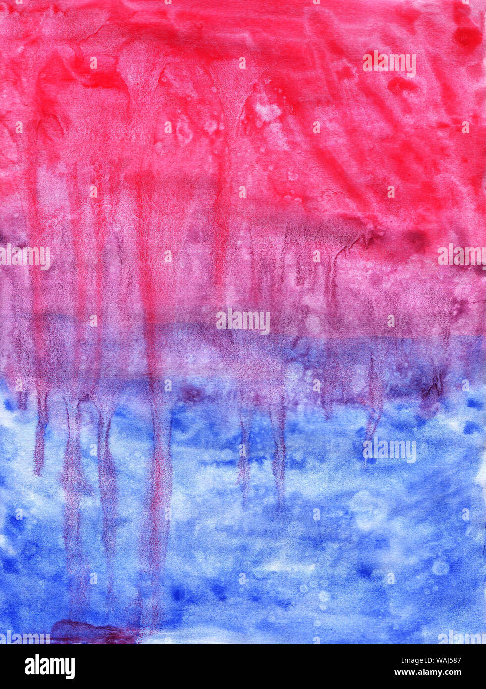 Texture background mélange aquarelle rose avec des rayures bleu et les éclaboussures Banque D'Images