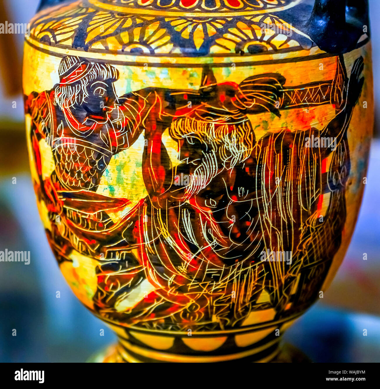 Guerre de Troie tuer le vieil homme, réplique de la poterie, Athènes, Grèce Banque D'Images