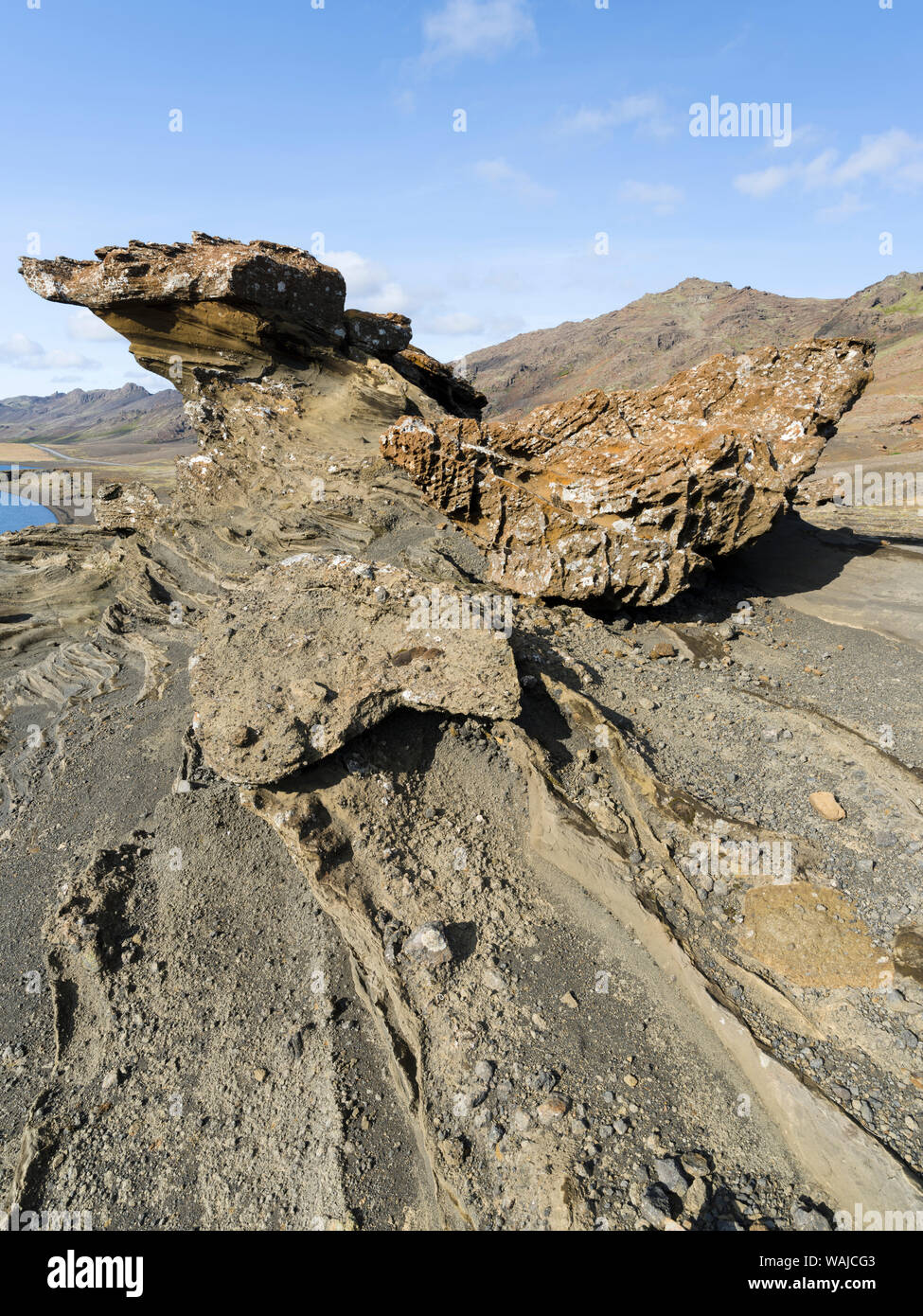 Paysage à Kleifarvatn sur la péninsule de Reykjanes. Banque D'Images