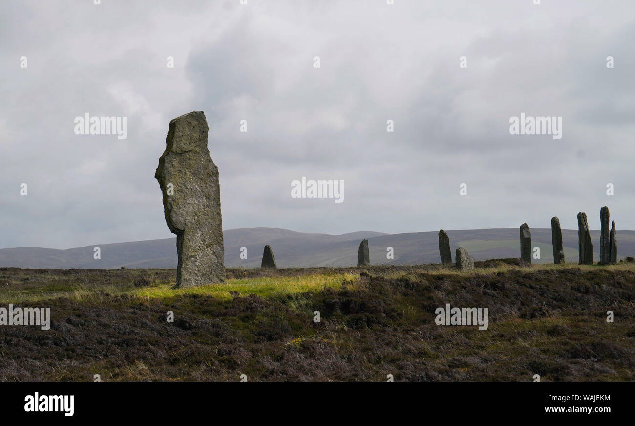 L'anneau de Shetlands est un cercle de pierre henge et érigé entre 2500 BC et 2000 BC. Banque D'Images