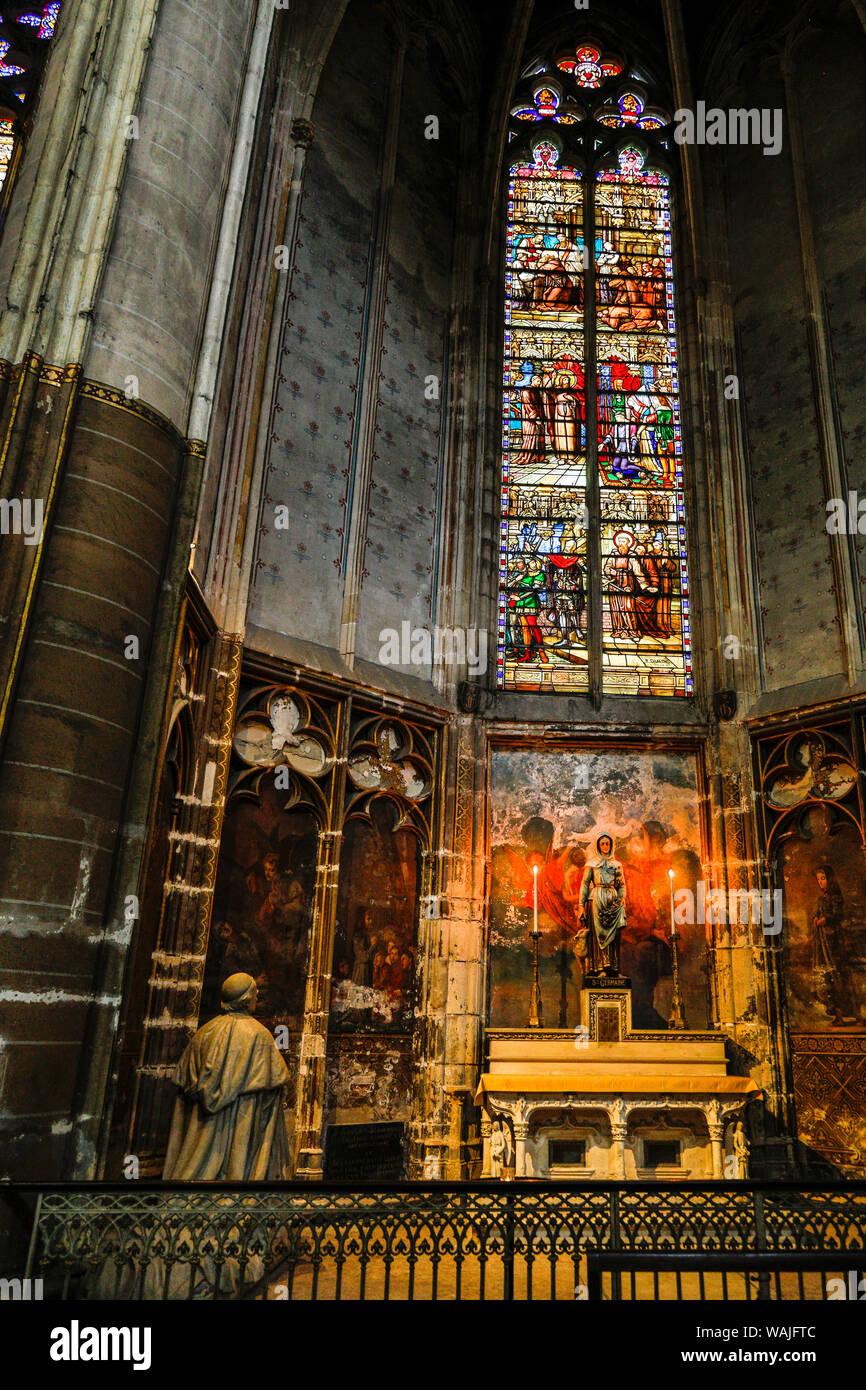 France, Toulouse. Cathédrale Saint Etienne de l'intérieur. Banque D'Images