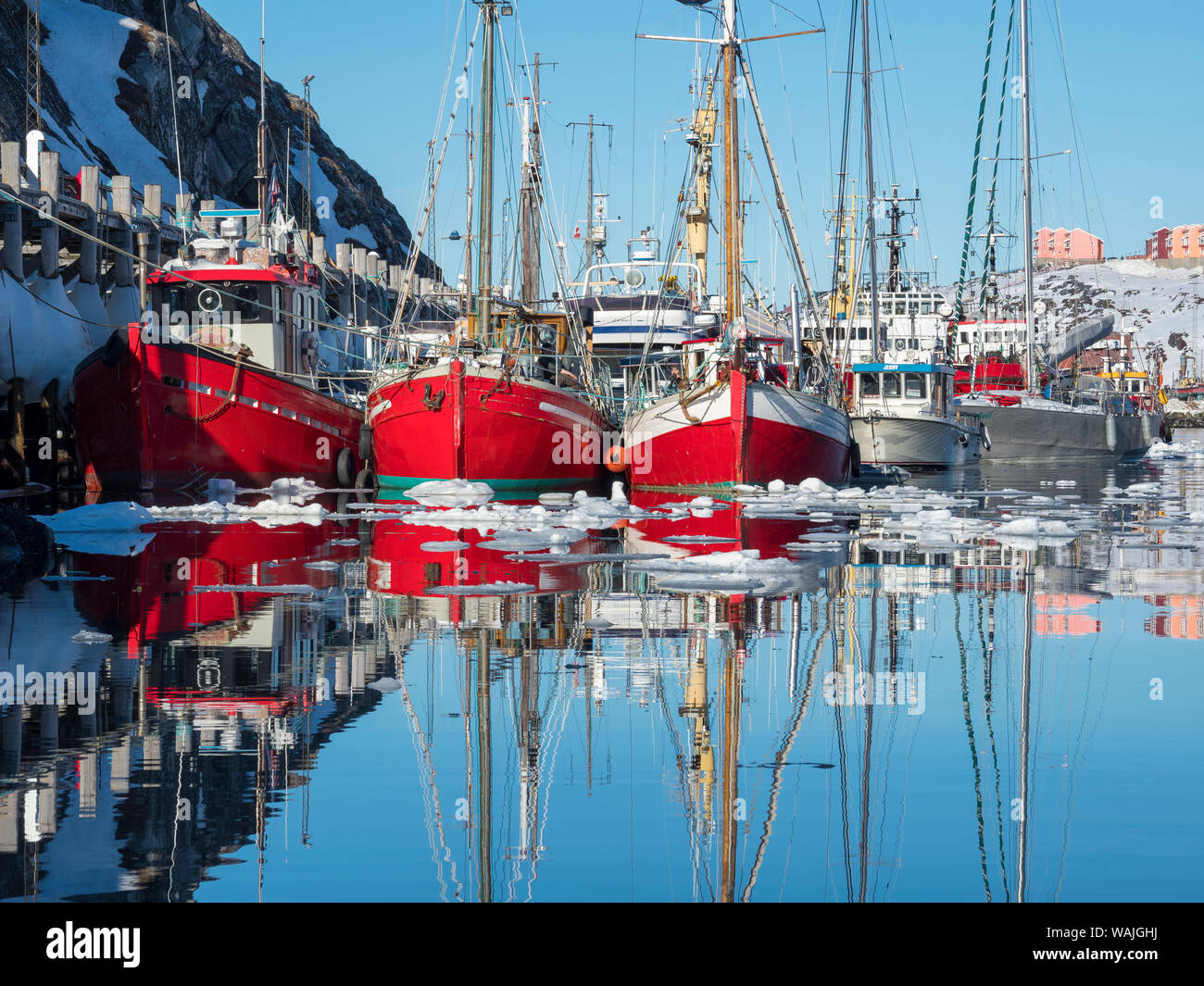 Le port de Nuuk. Nuuk, capitale du Groenland. (Usage éditorial uniquement) Banque D'Images