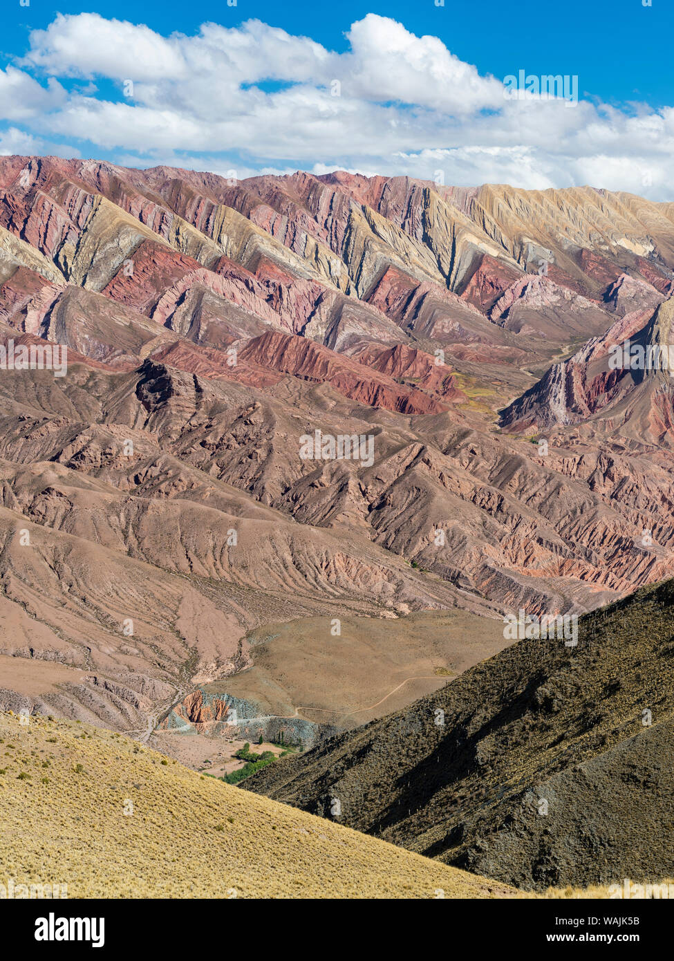 Icône rock formation Serrania de Hornocal dans le canyon Quebrada de Humahuaca, classée au Patrimoine de l'UNESCO, de l'Argentine. Banque D'Images