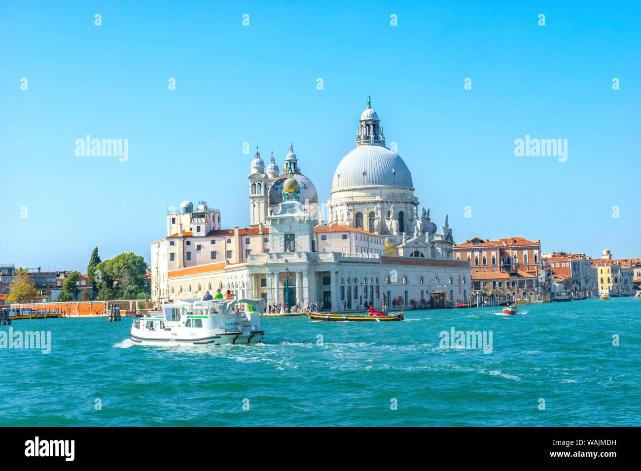 L'église Santa Maria della Salute, Venise, Italie. Achevé en 1681 dédiée à Notre Dame de la santé en raison de la peste de 1630, qui a détruit un tiers de la population. Banque D'Images