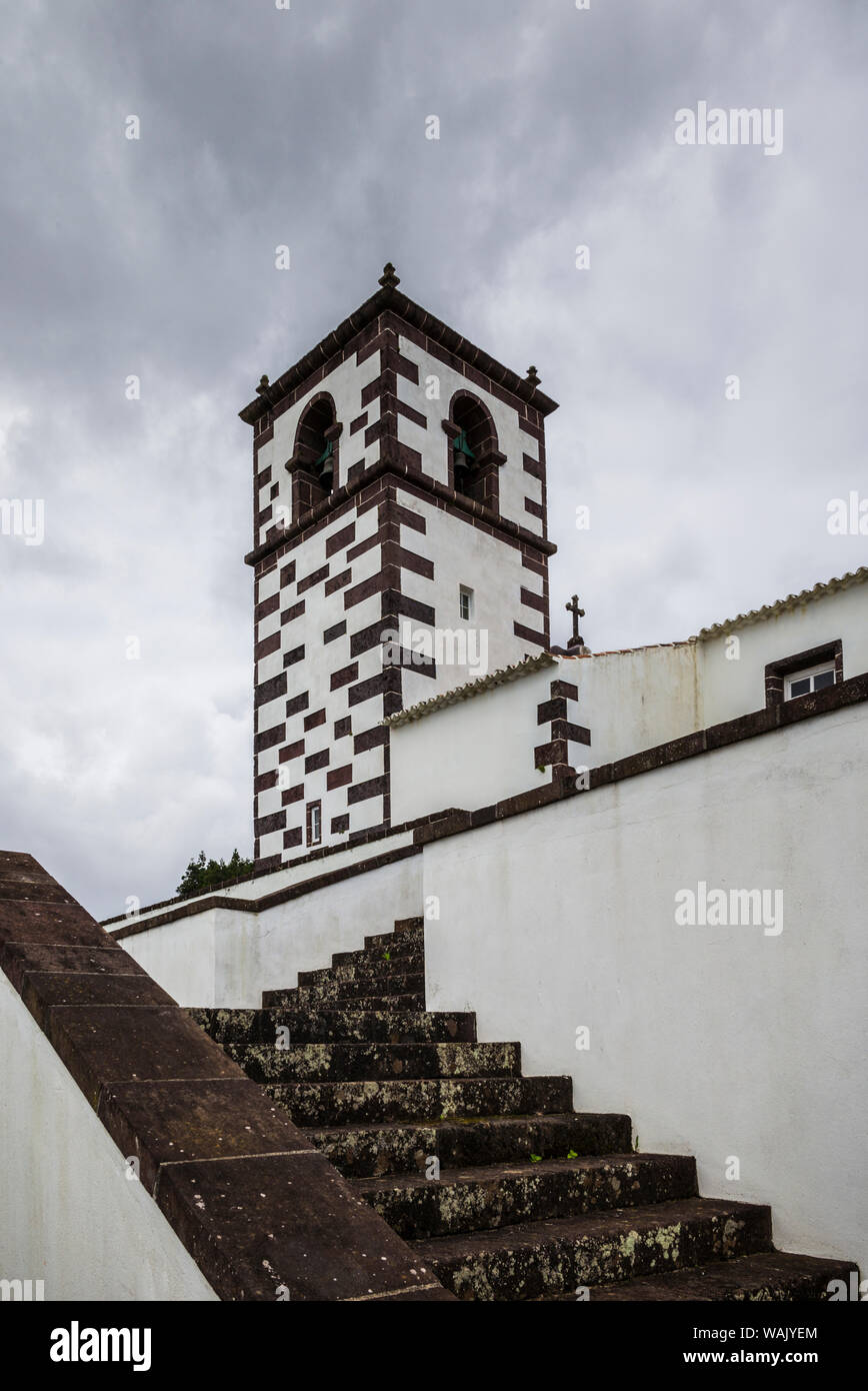 Le Portugal, Açores, l'île de Santa Maria, Espirito Santo. Igreja de Nossa Senhora da Purificacao extérieur de l'église Banque D'Images