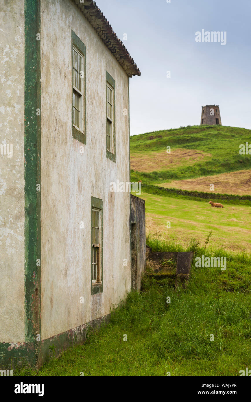 Le Portugal, Açores, l'île de Santa Maria, Terca. Farmhouse Banque D'Images