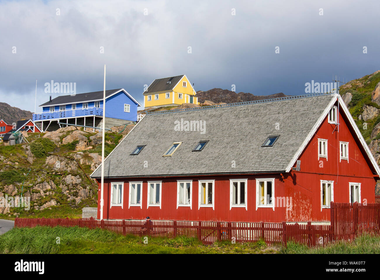 Le Groenland, Sisimiut. Bâtiment coloré au musée d'histoire. Banque D'Images