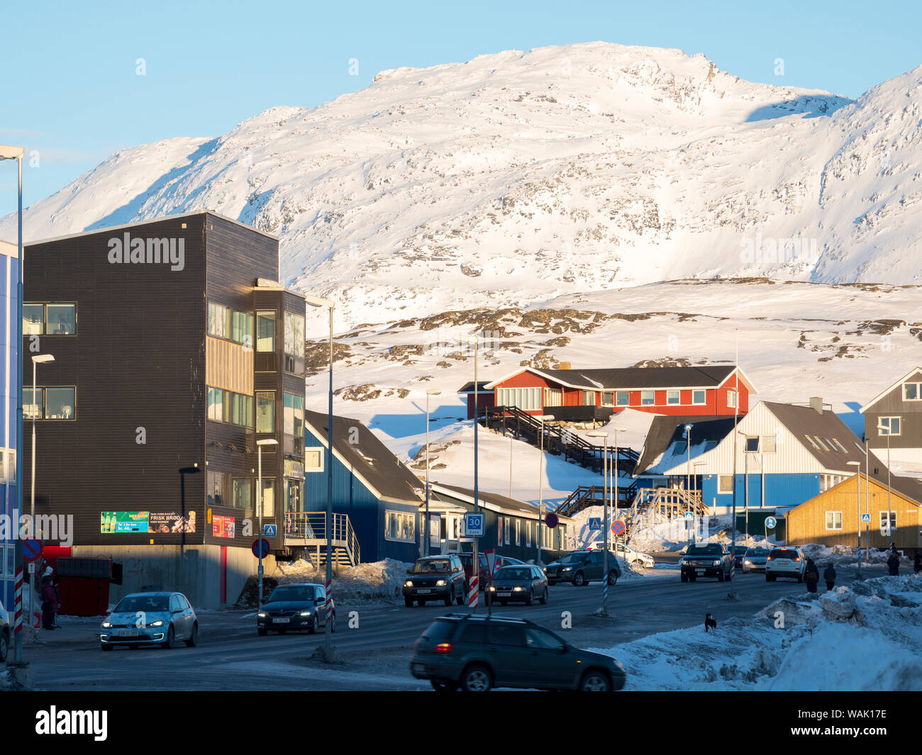Nuuk, capitale du Groenland. (Usage éditorial uniquement) Banque D'Images