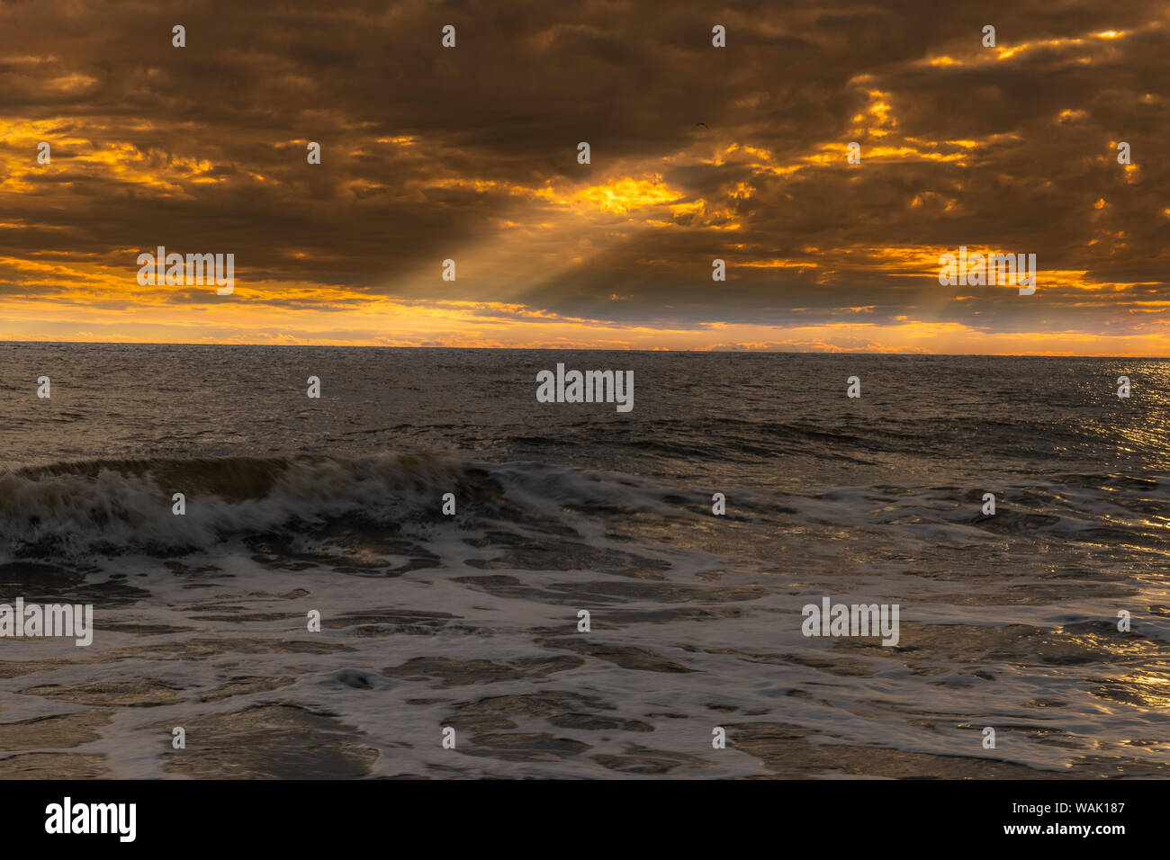 USA (New Jersey), Cape May National Seashore. Coucher du soleil sur la mer. En tant que crédit : Jay O'Brien / Jaynes Gallery / DanitaDelimont.com Banque D'Images