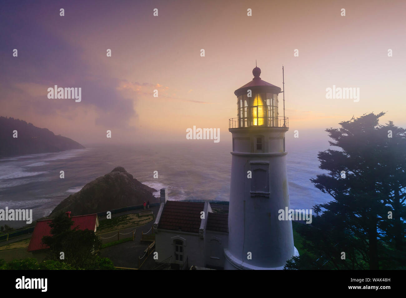 Phare de Heceta Head, Devil's Elbow State Park, Oregon Coast Banque D'Images