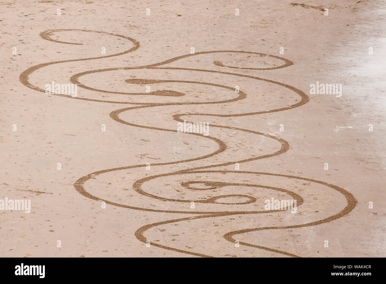 USA, Ohio, Bandon Beach. Dessins géométriques dans le sable. Banque D'Images