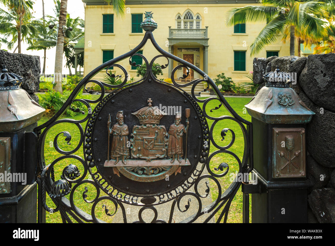 Hulihee palace historique, Kailua Village, Kailua-Kona, Big Island, Hawaii, USA (usage éditorial uniquement) Banque D'Images