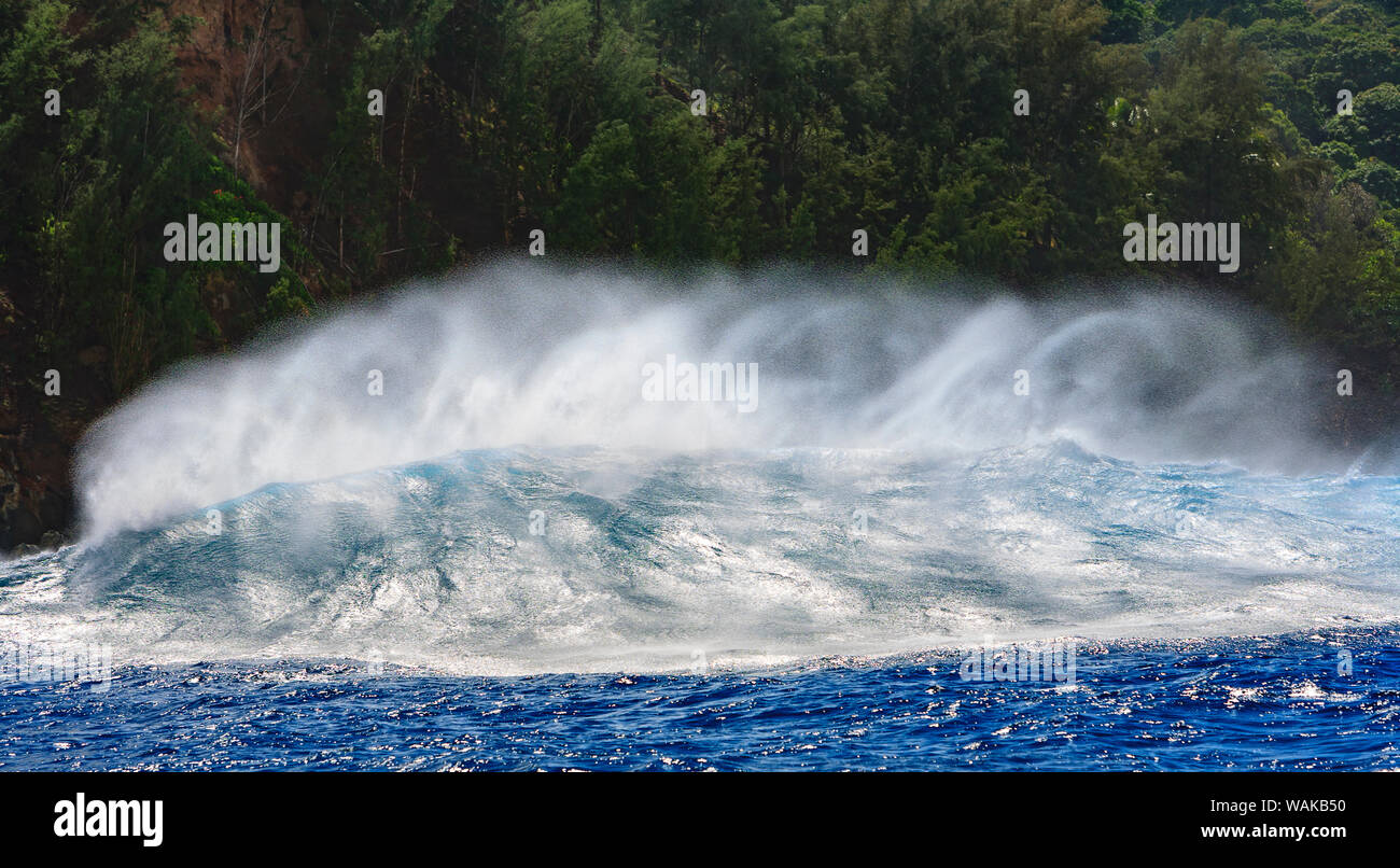 Vague géante près de 'rupture' Jaws Maui North Shore, Hawaii, USA Banque D'Images