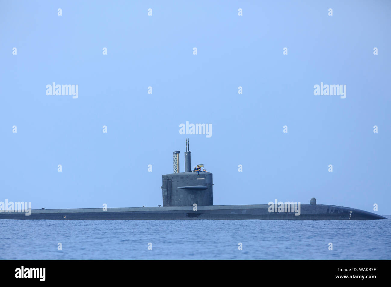 Sous-marin nucléaire américain au large de la côte sud de Lanai, Hawaii Banque D'Images