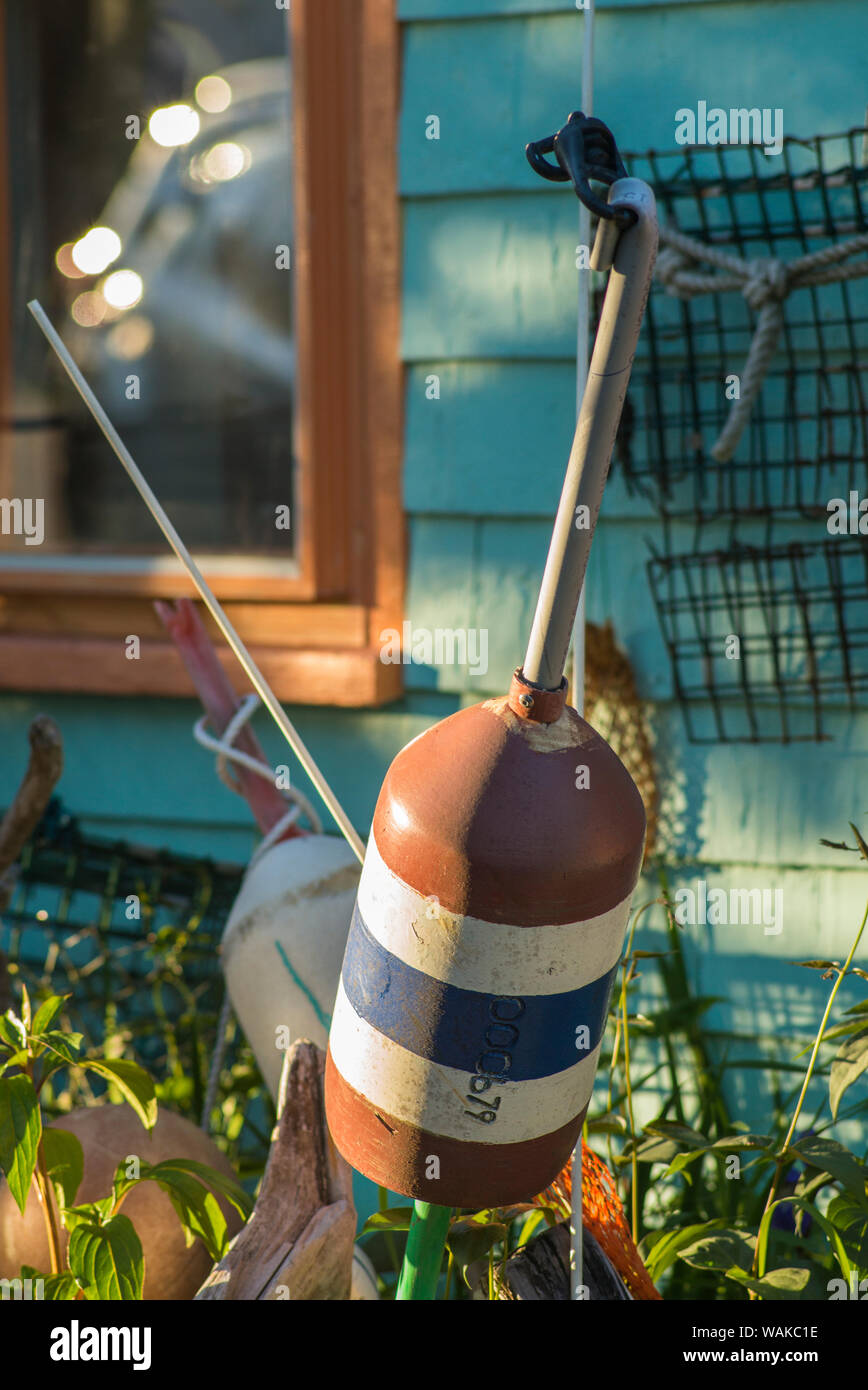 USA, Massachusetts, Cape Ann, Gloucester. Rocky Neck, bouées de homard Banque D'Images