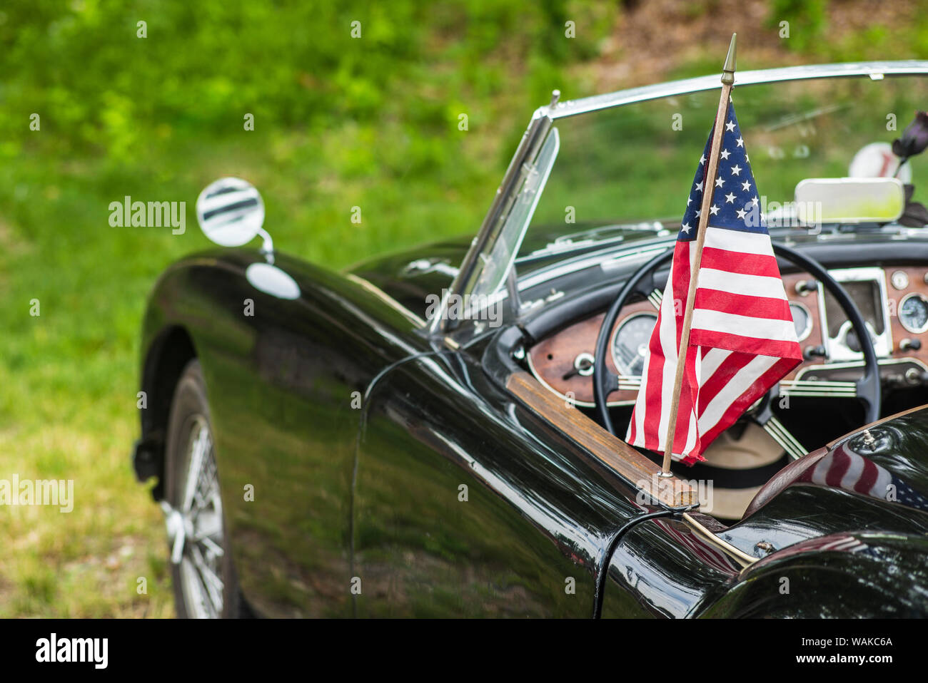 USA, Massachusetts, Beverly. Voitures anciennes, 1960 MG-une voiture de sport Banque D'Images