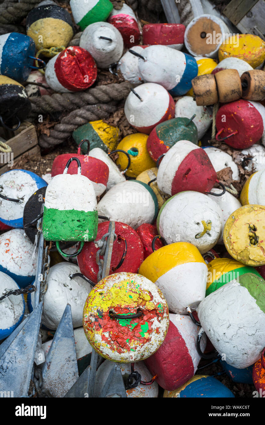 USA, Massachusetts, Cape Ann, Essex. Les bouées de homard Banque D'Images