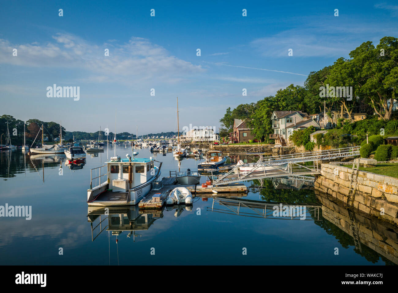 USA, Massachusetts, Cape Ann, Annisquam. Lobster Cove bateaux Banque D'Images