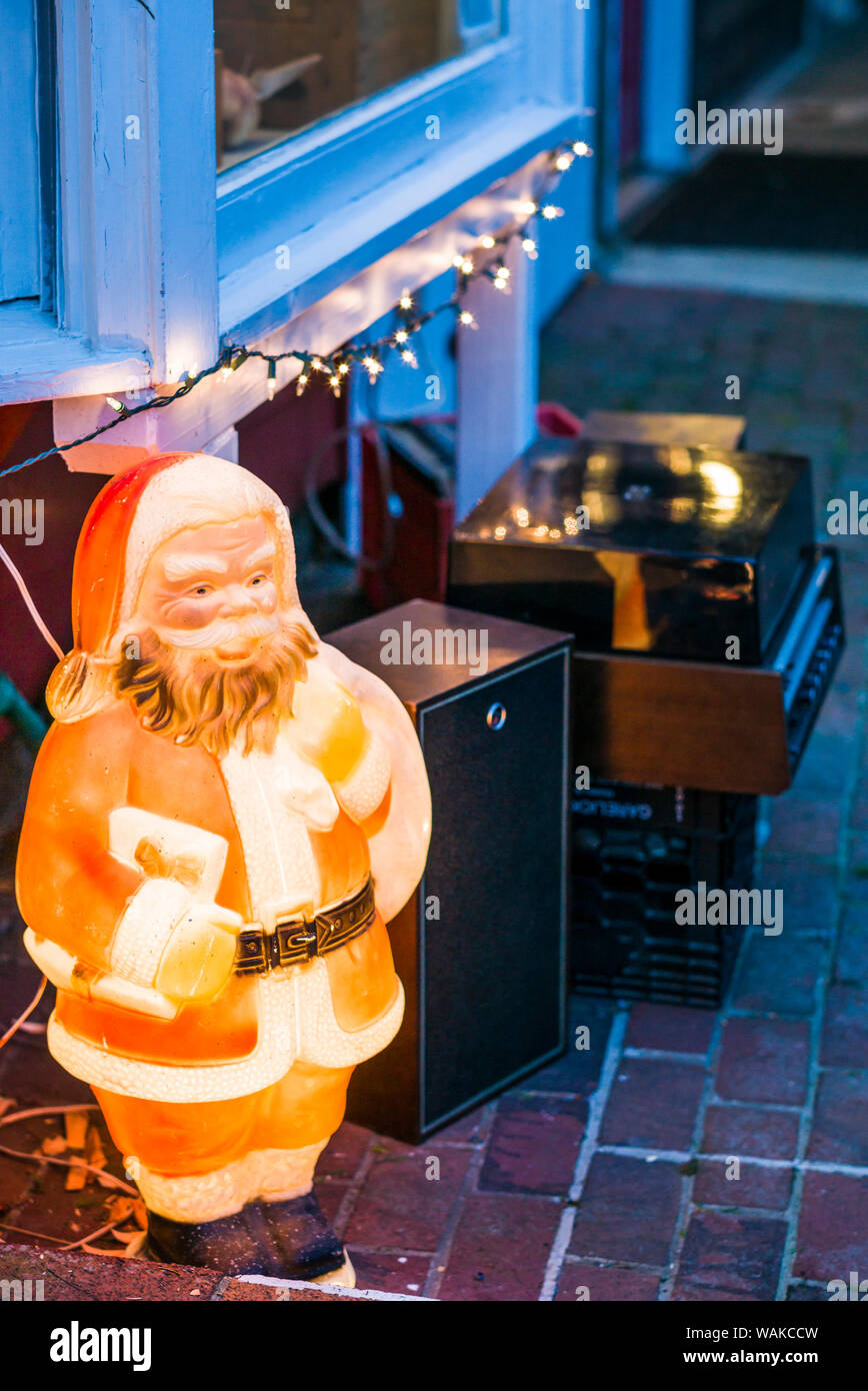 USA, Massachusetts, Cape Ann, Rockport. Noël, la statue de Santa Claus Banque D'Images