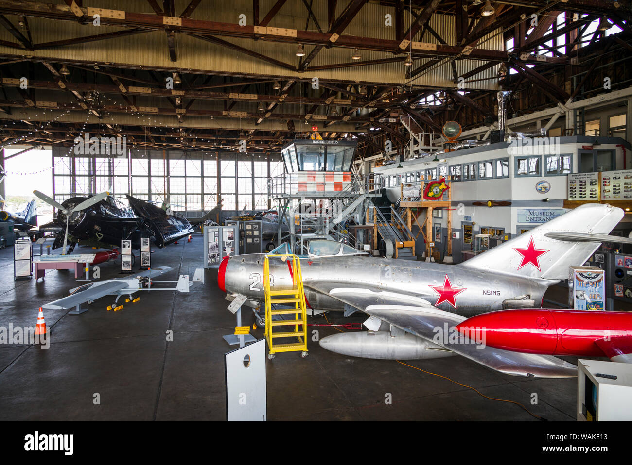 USA (New Jersey), Rio Grande. Naval Air Station Wildwood Aviation Museum, 1950 avion de chasse soviétique Mig-15 (usage éditorial uniquement) Banque D'Images