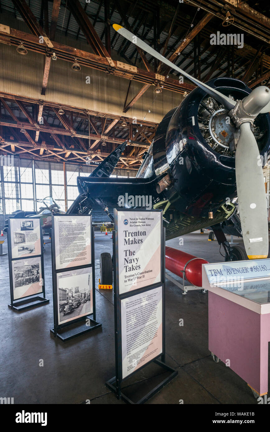 USA (New Jersey), Rio Grande. Naval Air Station Wildwood Aviation Museum, WW2-era TBM Avenger Torpedo Bomber construit à Trenton, NJ (usage éditorial uniquement) Banque D'Images