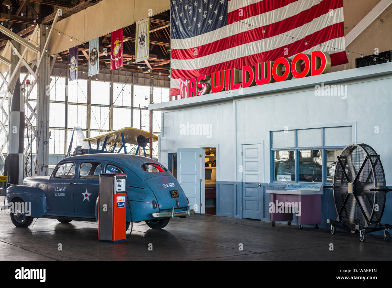 USA (New Jersey), Rio Grande. Naval Air Station Wildwood Aviation Museum, WW2 US Navy à l'époque de voiture personnel (usage éditorial uniquement) Banque D'Images