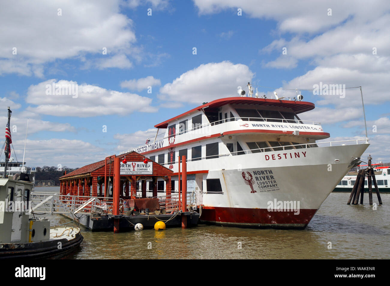 Rivière du Nord Société Homard bateau, Pier 81, Hudson River, New York City Banque D'Images