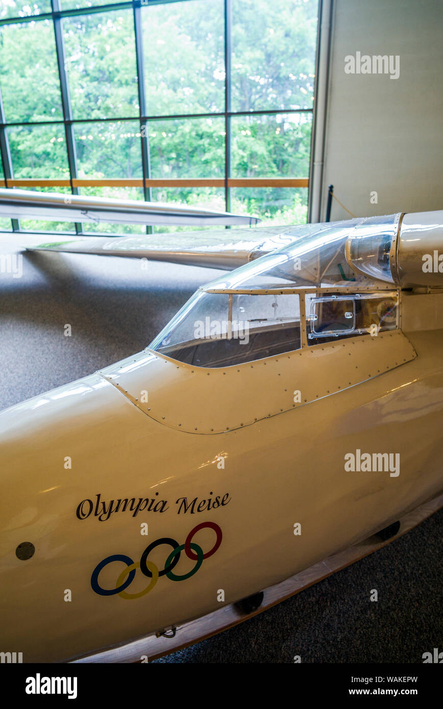 USA, New York, Elmira. Musée national de planeur allemand 1938, DFS Olympia Meise glider (usage éditorial uniquement) Banque D'Images