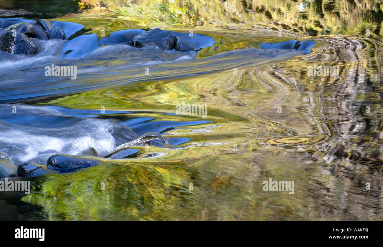 USA (Oregon). Résumé des couleurs de l'automne reflète dans Wilson River Rapids. En tant que crédit : Wendy Kaveney Jaynes / Galerie / DanitaDelimont.com Banque D'Images