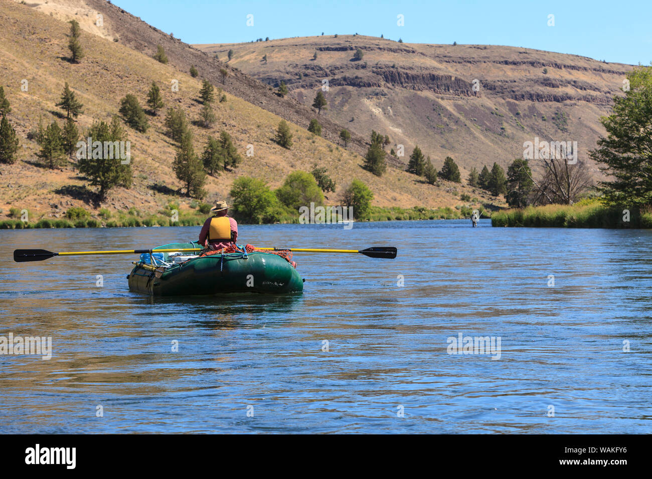 Rafting sur la basse rivière Deschutes, Centre de l'Oregon, USA (MR) Banque D'Images