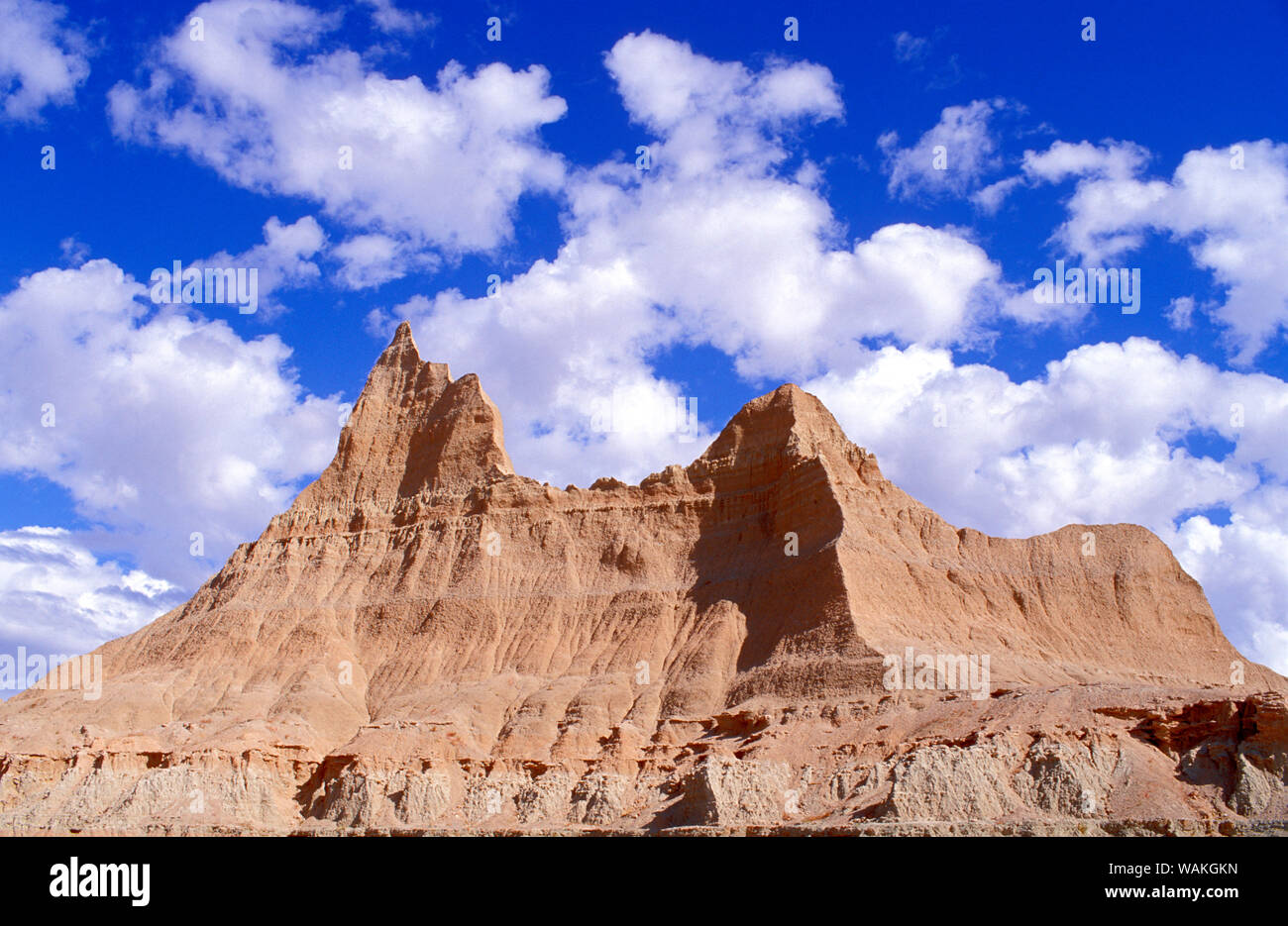 Flèches érodés dans les badlands près de Cedar Pass, Badlands National Park (Dakota du Sud, USA. Banque D'Images