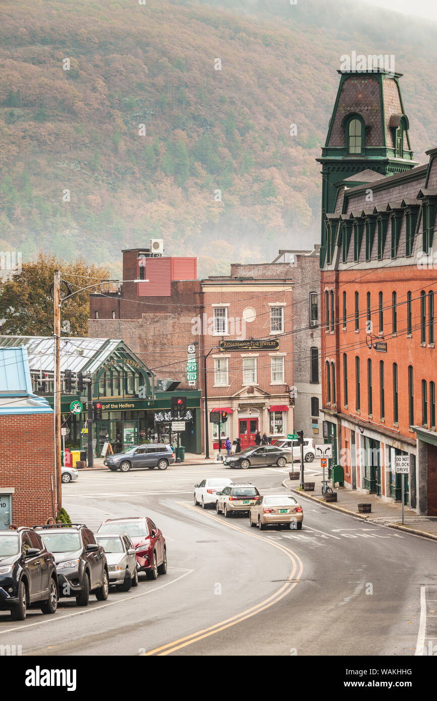 USA, New York, Guilford. Vue sur Ville élevée Banque D'Images