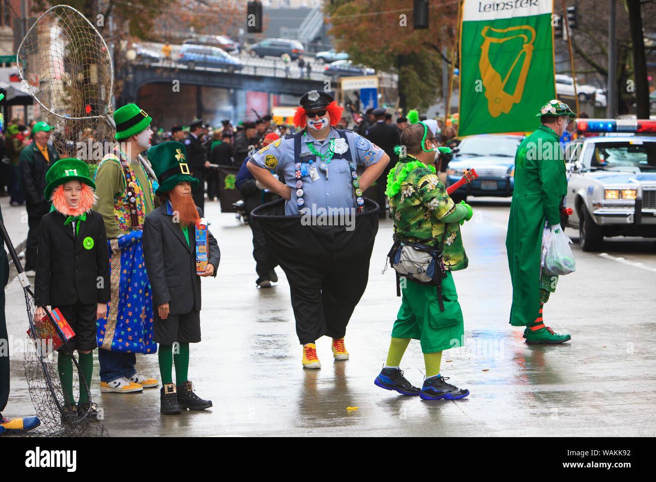 Saint Patrick's Day Parade, 30 ans, parrainée par le Club du patrimoine irlandais, Seattle, État de Washington (usage éditorial uniquement) Banque D'Images