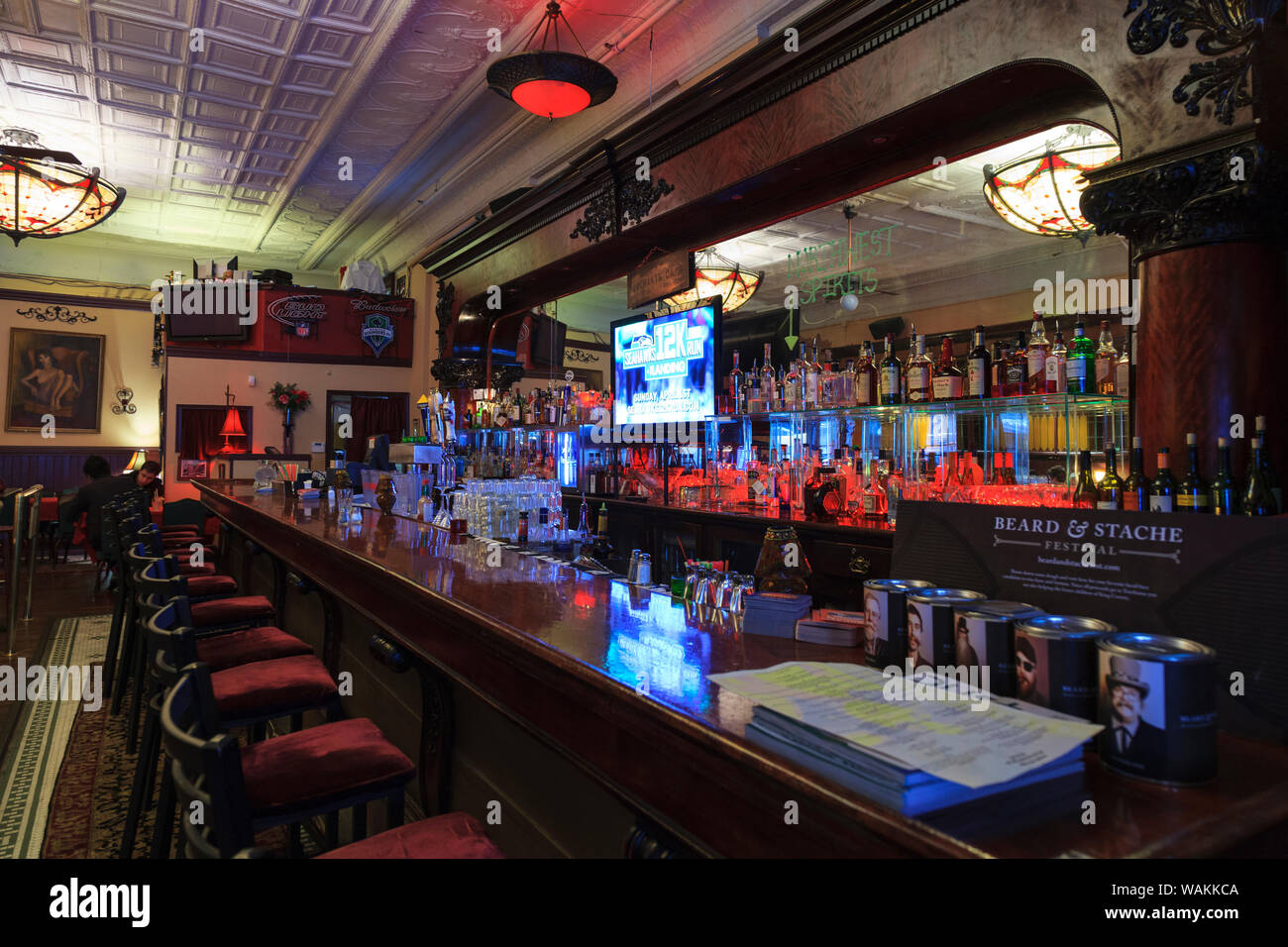 Commerçants Cafe, le plus ancien restaurant de Seattle. Pioneer Square Seattle, Washington State, USA (usage éditorial uniquement) Banque D'Images