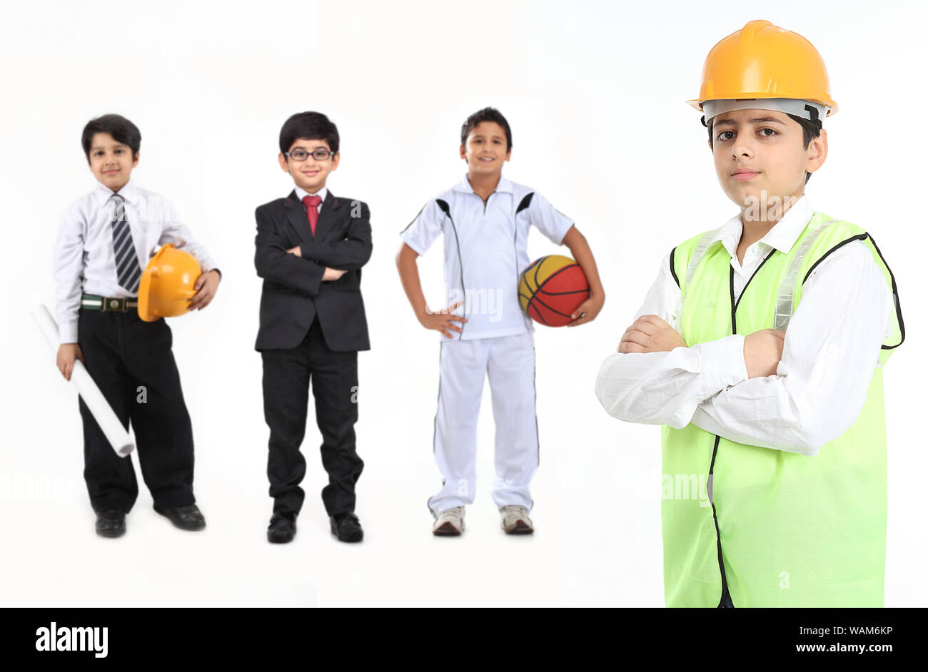 Les enfants s'immolant de différentes professions Banque D'Images