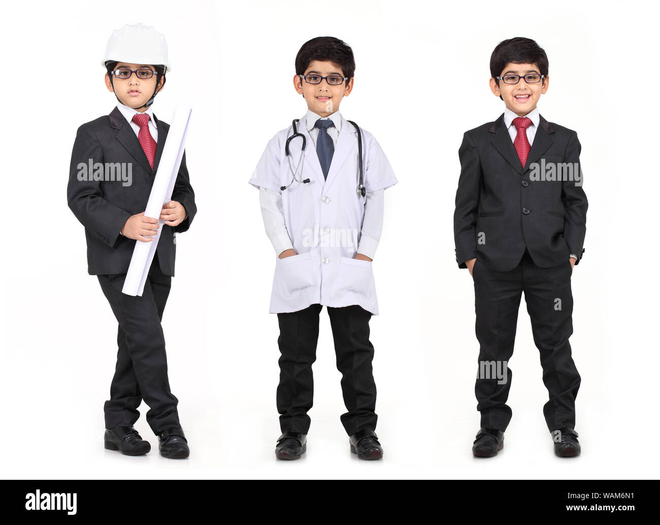 Les enfants s'immolant de différentes professions Banque D'Images