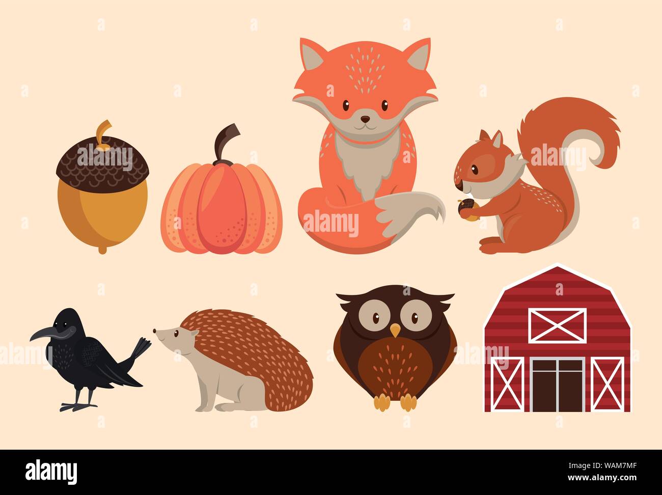Grange de ferme et des animaux marrants caricatures Illustration de Vecteur Grange de ferme et des animaux marrants caricatures Illustration de Vecteur