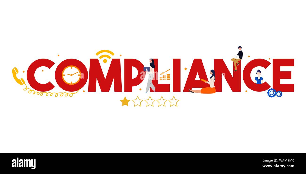 La conformité au règlement d'affaires standard Processus de qualité. La taille du texte du concept de gouvernance d'entreprise dans l'administration système. Illustration de Vecteur