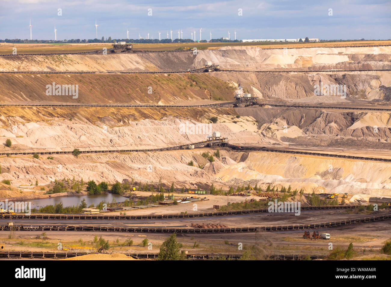 Inden mine de lignite à ciel ouvert près de Juelich, exploité par RWE Power AG, Rhénanie du Nord-Westphalie, Allemagne. Braunkohletagebau Inden bei Juelich, zu R Banque D'Images