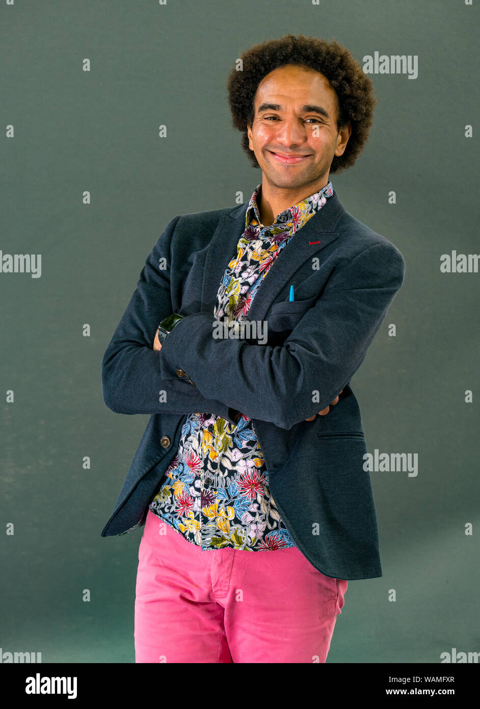 Édimbourg, Écosse, Royaume-Uni, 21 août 2019. Edinburgh International Book Festival. Photo : Joseph Coelho, poète primé, est titulaire d'une session pour les enfants à la fête du livre aujourd'hui, les encourageant à se familiariser avec les grandes questions comme la perte et d'autres émotions Banque D'Images