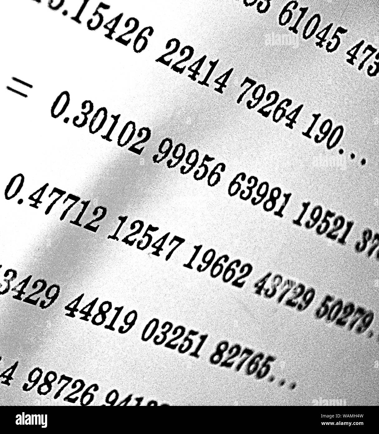 Grand nombre de formules mathématiques sur fond blanc HDR Banque D'Images