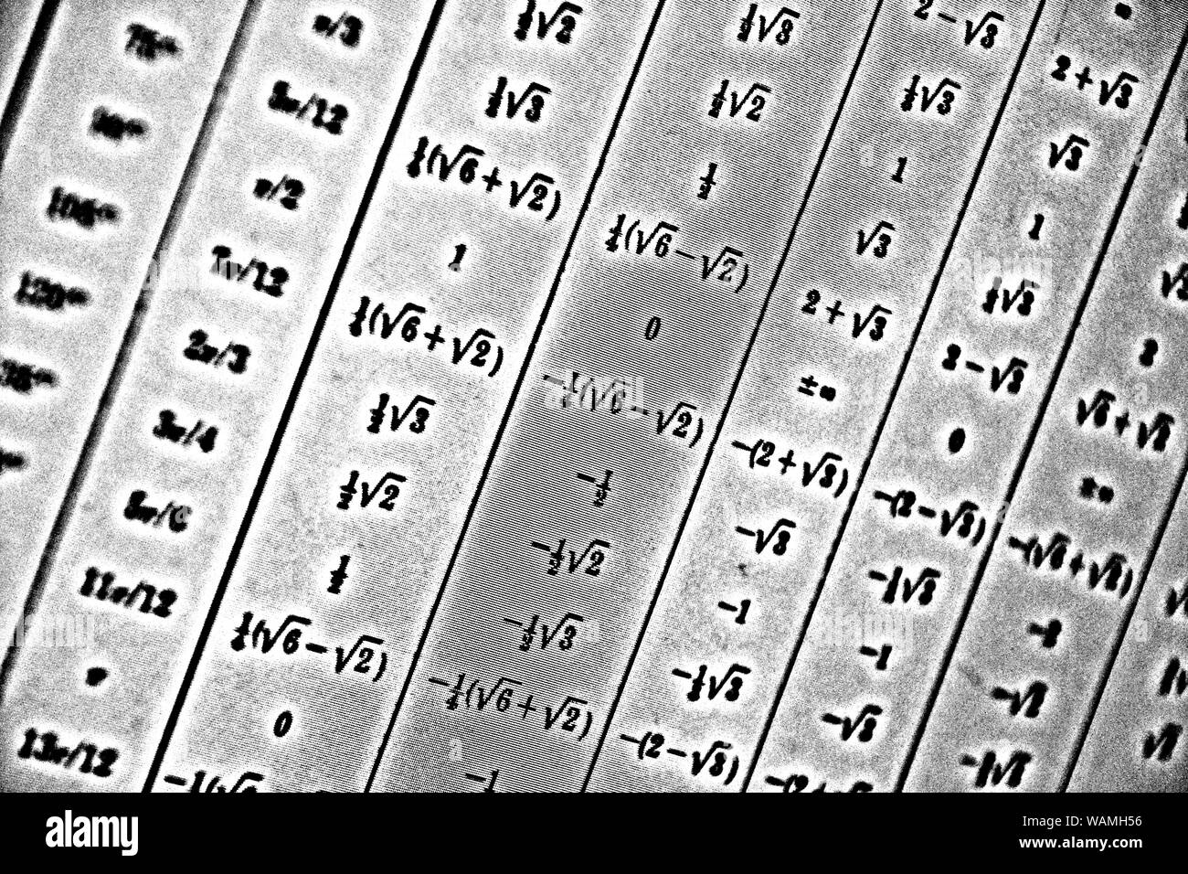Grand nombre de formules mathématiques sur fond blanc HDR Banque D'Images