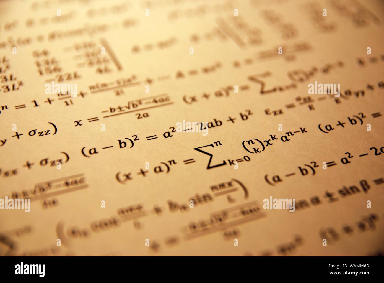 Formule, équation mathématique avancée. Banque D'Images