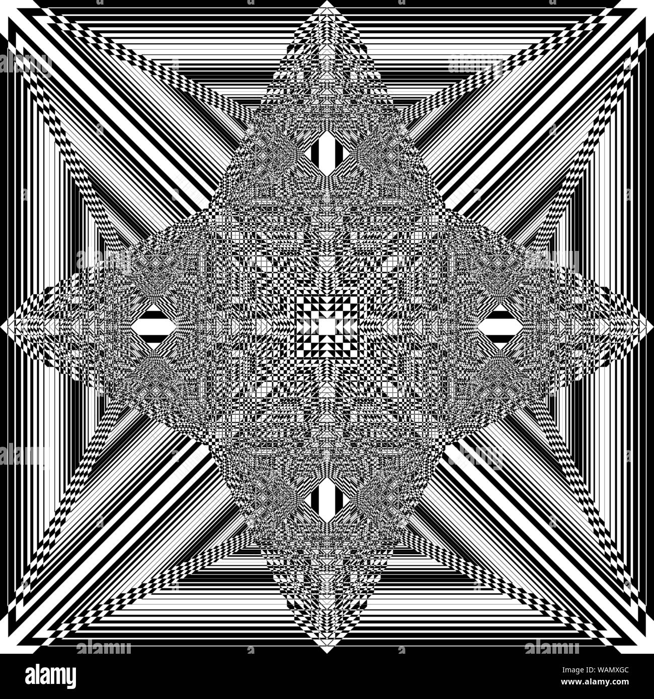 Plaid carré filet araignée impériale comme illusion arabesque inspirée par strukture abstract art déco coupe illustration sur fond transparent Illustration de Vecteur