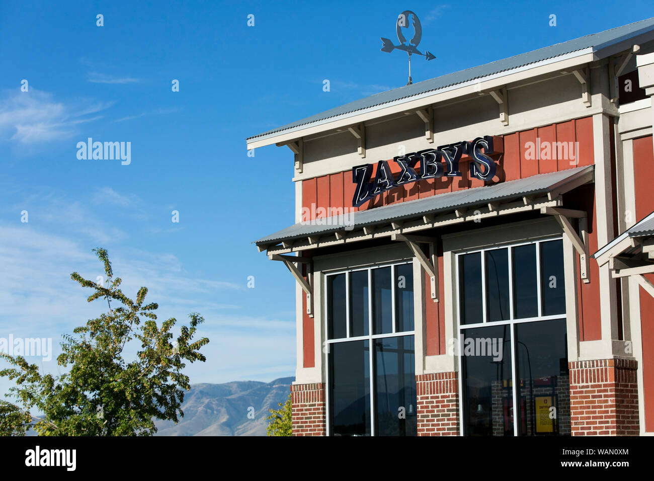 Un logo affiche à l'extérieur d'un Zaxby's fast food restaurant emplacement à American Fork, Utah le 30 juillet 2019. Banque D'Images