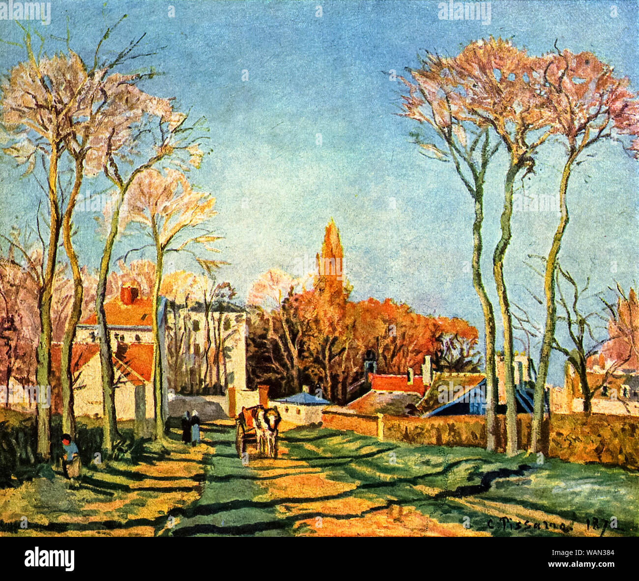 Camille Pissarro, l'entrée du village de Voisins, la peinture de paysage, 1872 Banque D'Images